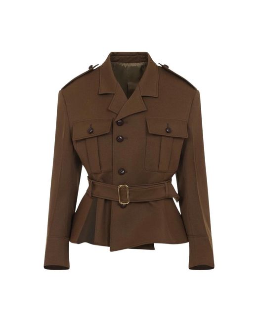 Céline Peplum Jas in het Brown