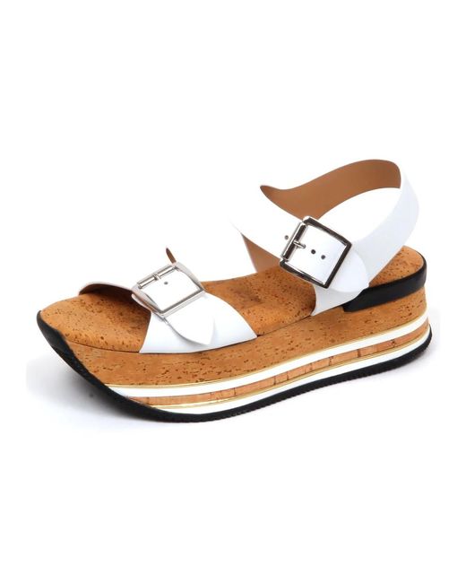 Hogan Brown Flat Sandals