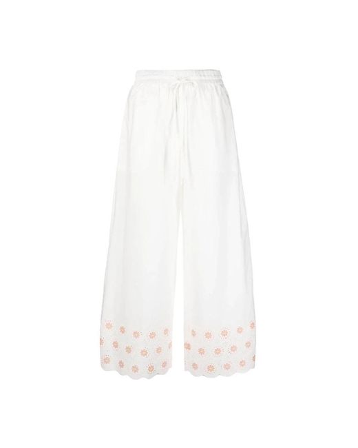 See By Chloé White Wide Trousers