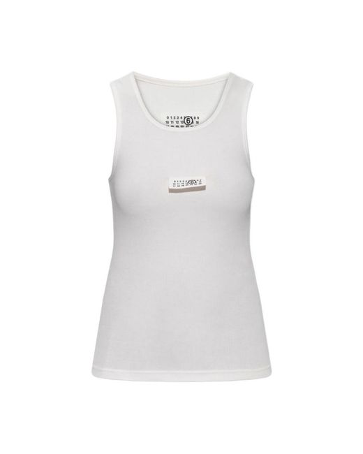 MM6 by Maison Margiela White Sleeveless Tops