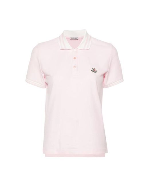 Moncler Pink Polo Shirts