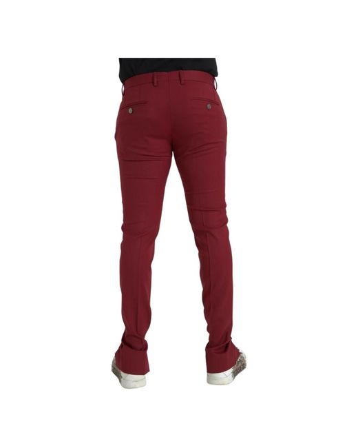 Trousers > slim-fit trousers Dolce & Gabbana pour homme en coloris Red