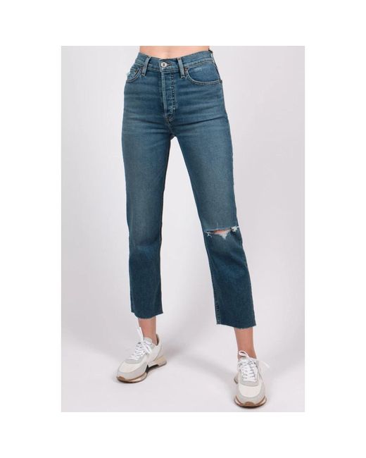 Re/done Blue Cropped Jeans