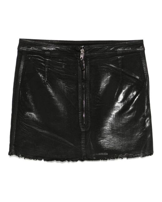 Rick Owens Black Beschichteter Minirock