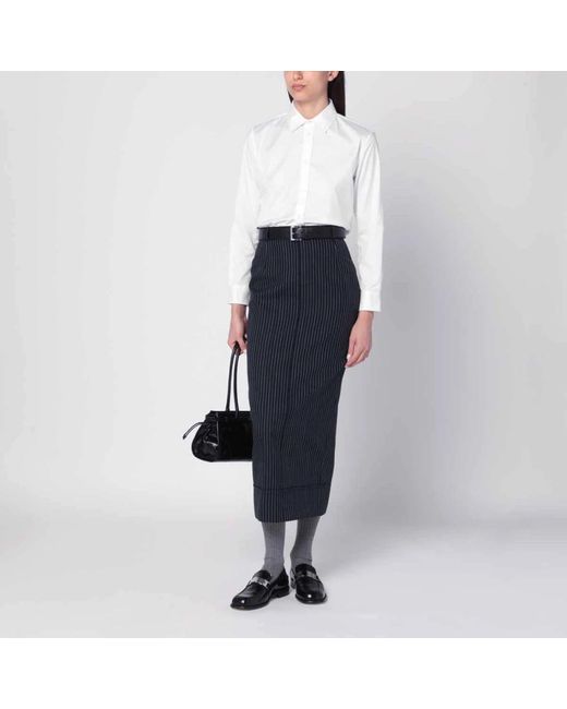 Thom Browne Rokken ,Blauw ,Wol Blauwe Wollen Rok in het Blue