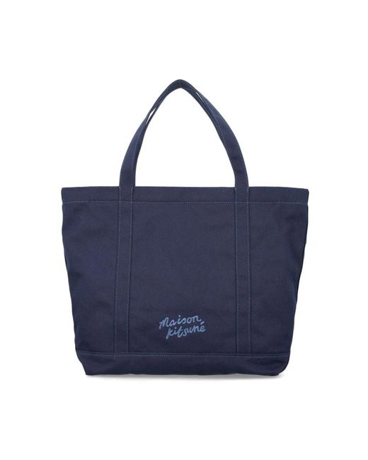 Maison Kitsuné Blue Tote Bags