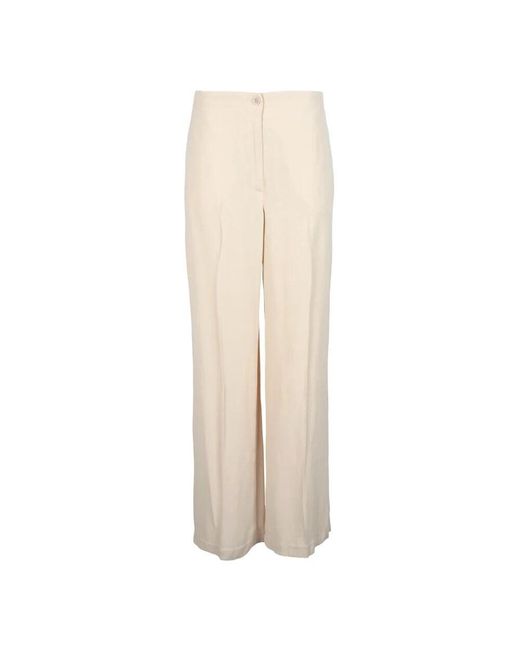 Seventy Natural Weite Bein Hohe Taille Hose