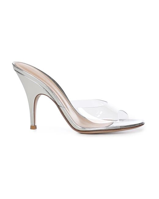 Gianvito Rossi White Heeled Mules