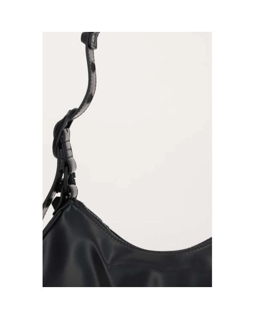 Balenciaga Black Schwarze latex studded schultertasche