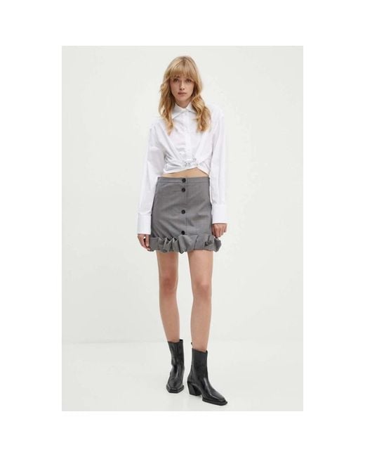 MSGM Rokken ,Grijs ,Wol Wool Mini Skirt in het Gray