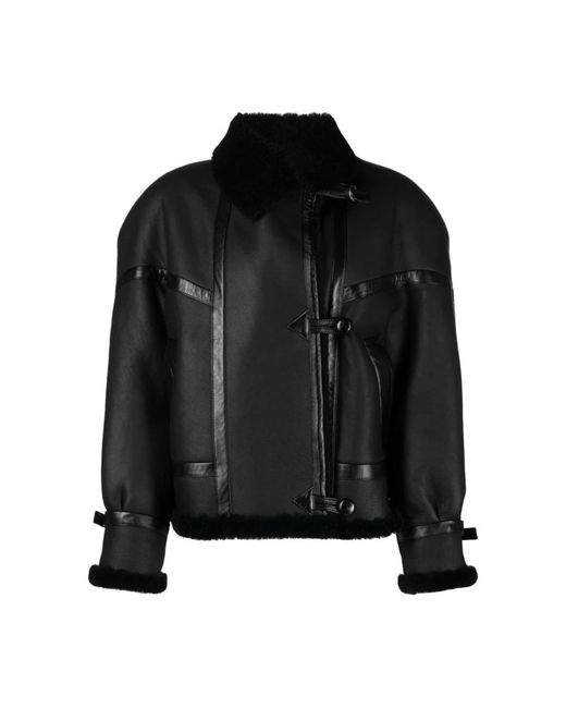 Saint Laurent Black Leather Jackets