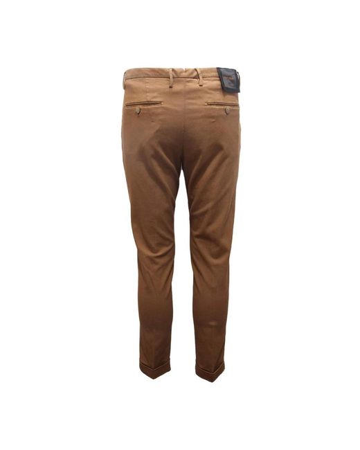 Michael Coal Brown Slim-Fit Trousers for men