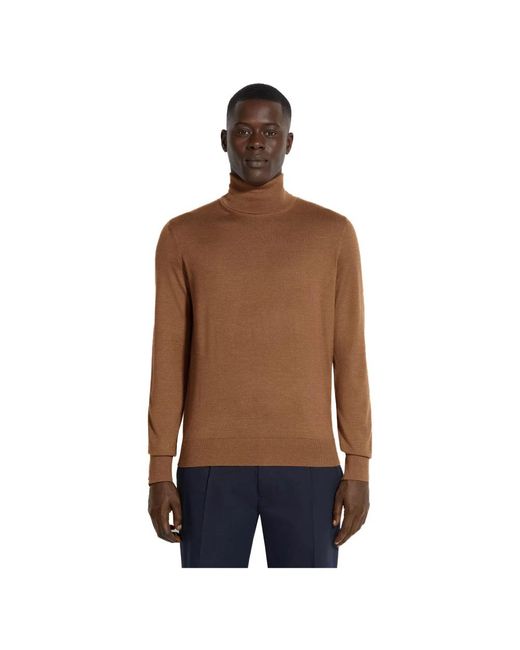 Zegna Brown Cashmere Knitwear for men