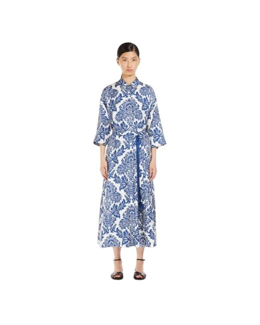 Max Mara Blue Shirt Dresses