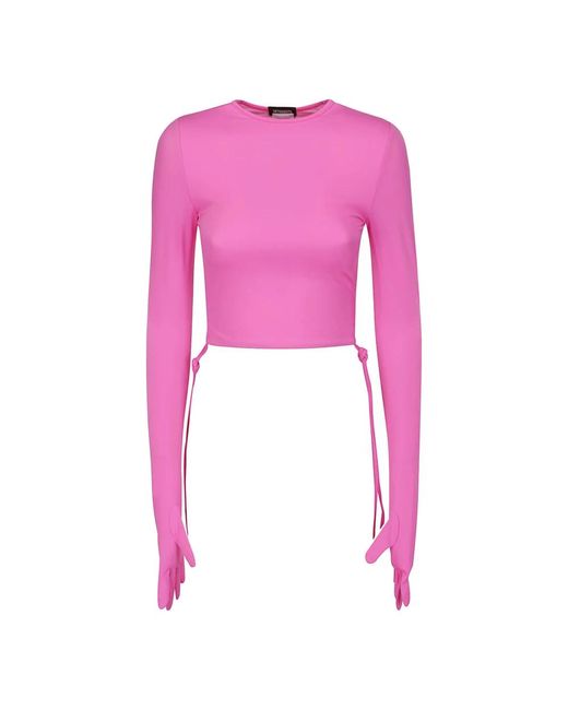 Cropped styling top Vetements de color Pink