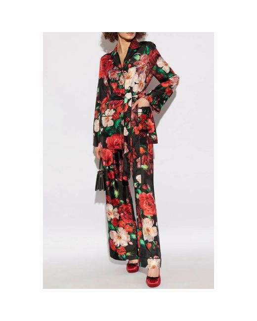 Dolce & Gabbana Red Seidenhemd