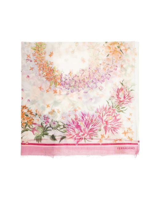 Ferragamo Pink Silk Scarves