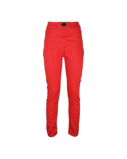 Elisabetta Franchi Red Skinny Trousers