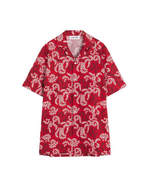 Short Sleeve Shirts Lanvin de hombre de color Red