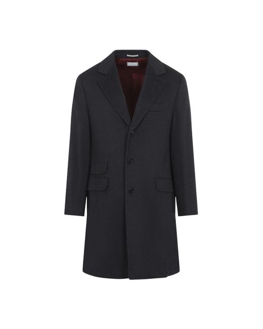 Brunello Cucinelli Blue Single-Breasted Coats for men