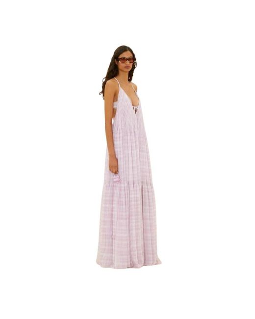Jacquemus Purple Mistral baumwollkleid mit v-ausschnitt
