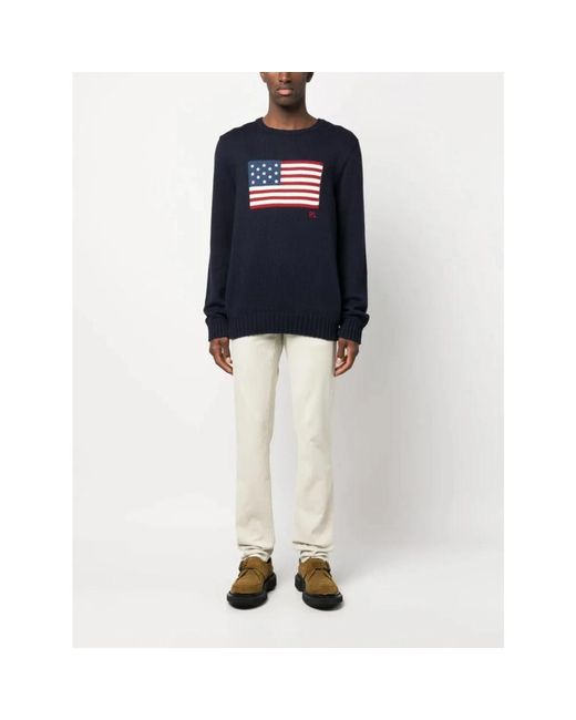 Ralph Lauren Blue Round-Neck Knitwear for men