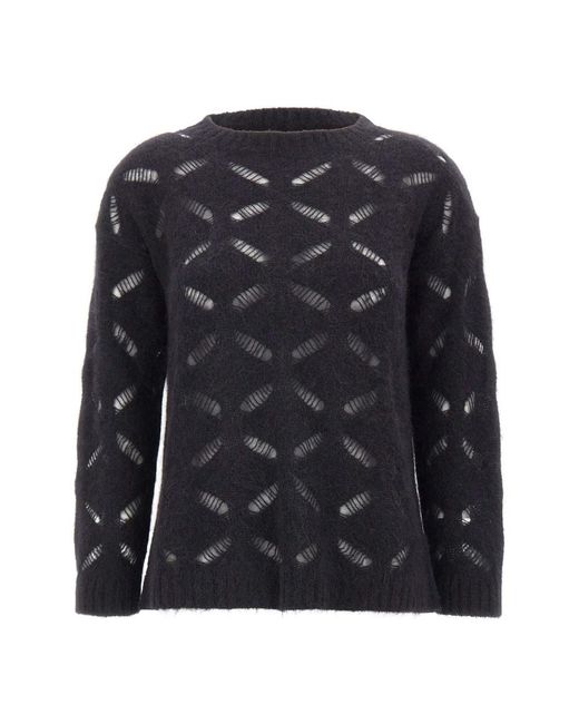 Kangra Black Round-Neck Knitwear