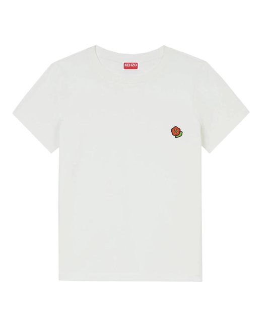 KENZO Tops ,Wit ,Katoen Geborduurde Katoenen T-Shirt in het White