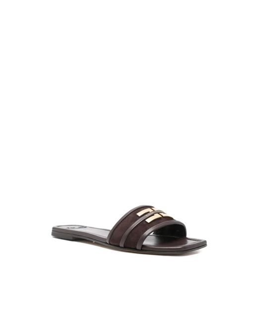 Elisabetta Franchi Brown Sliders