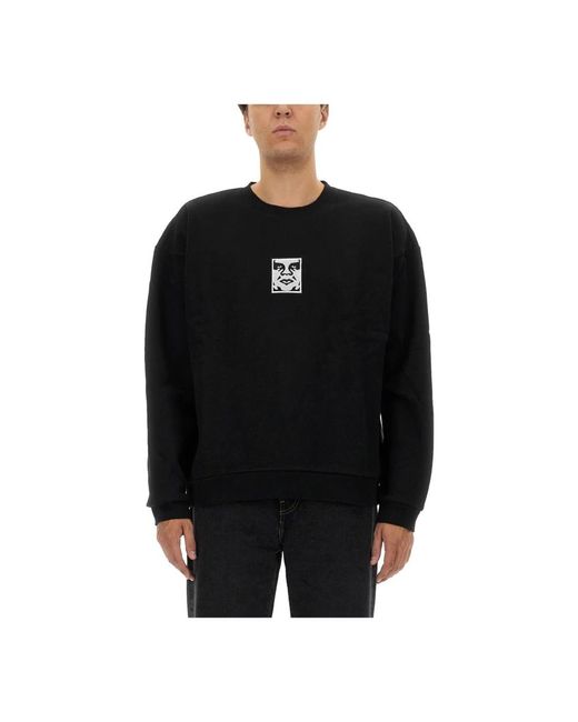 Obey Iconic Graphic Rundhals-Sweatshirt in Black für Herren