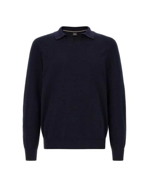 Boss Blue V-Neck Knitwear for men