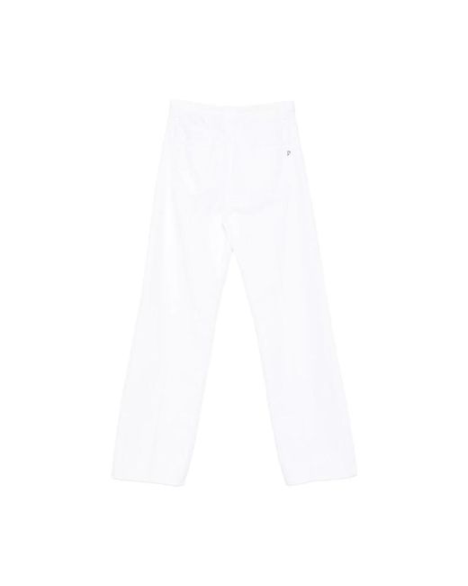 Dondup Jeans ,Wit ,Nylon Straight Jeans in het White