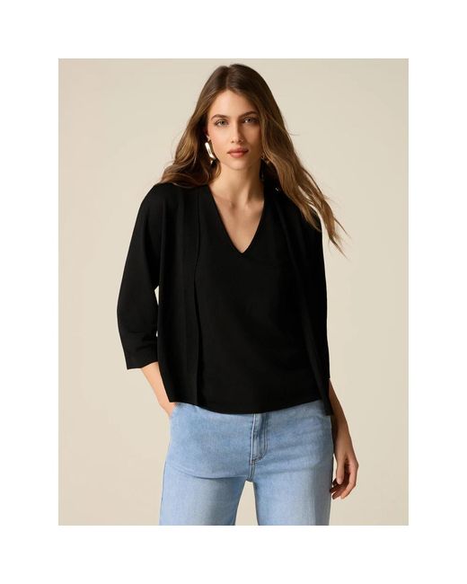 Oltre Viscose Blend Cardigan in het Black
