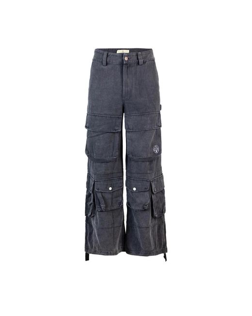 UNTITLED ARTWORKS Blue Wide Trousers for men