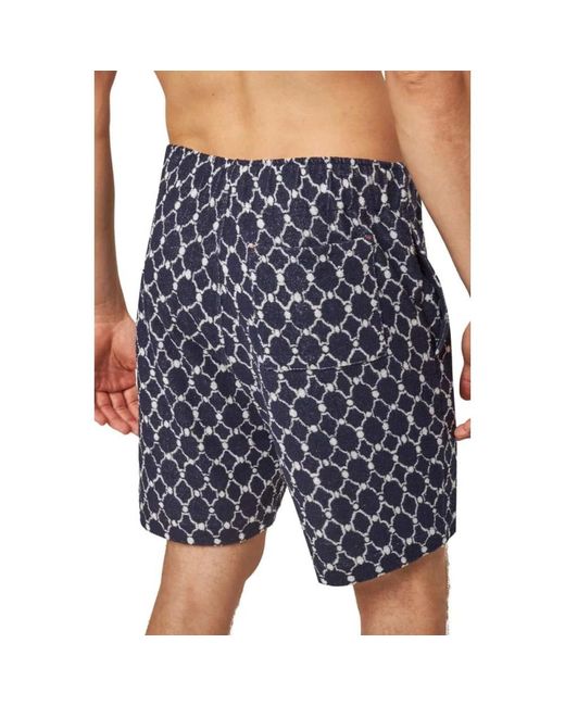 Orlebar Brown Midnight Geo Tile Gebreide Shorts in het Blue voor heren