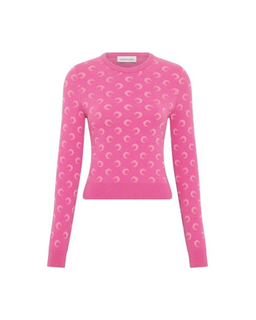 Round-Neck Knitwear MARINE SERRE en coloris Pink