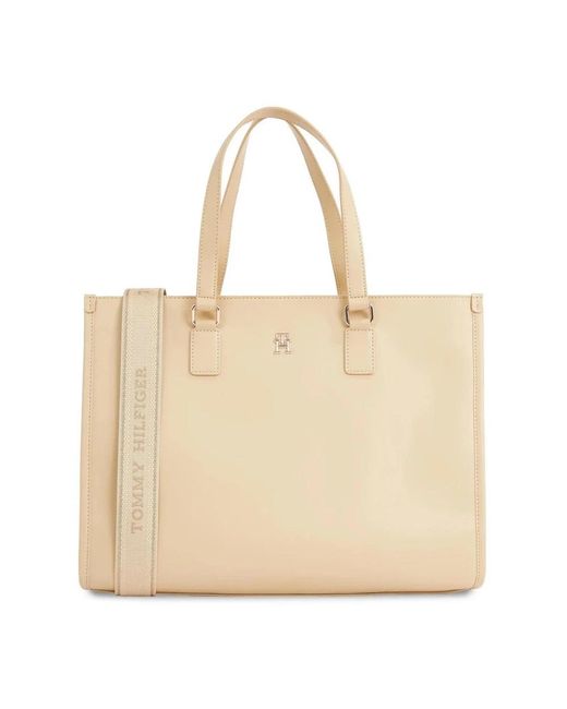 Tommy Hilfiger Natural Tote Bags
