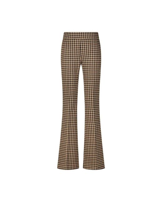 Seductive Elegant Houndstooth Wide Leg Broeken in het Brown