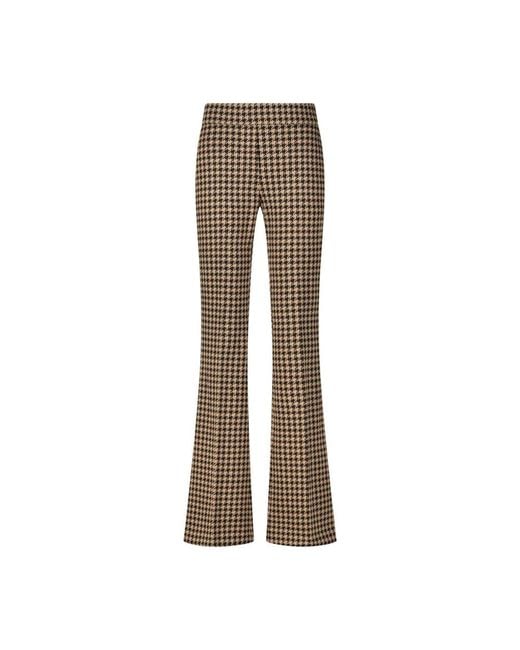 Seductive Elegant Houndstooth Wide Leg Broeken in het Brown
