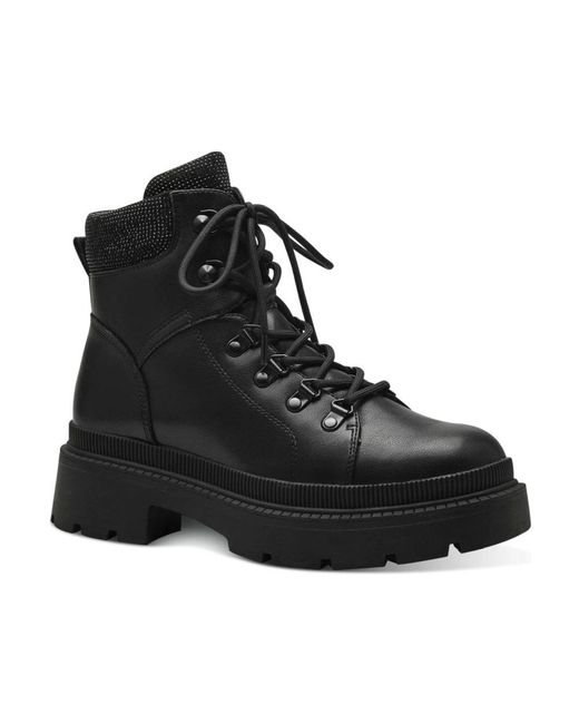 Tamaris Black Lace-Up Boots