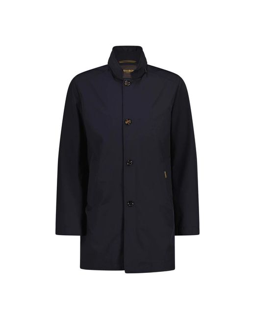 Moorer Blue Single-Breasted Coats for men