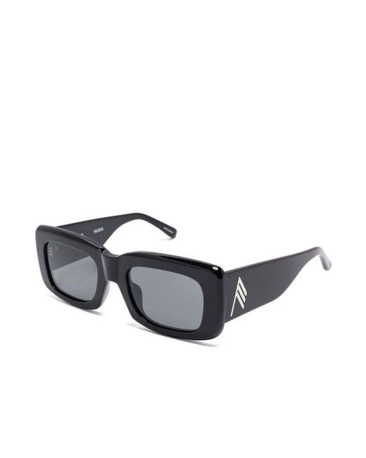 The Attico Gray Schwarze gebogene sonnenbrille mit uv-schutzgläsern
