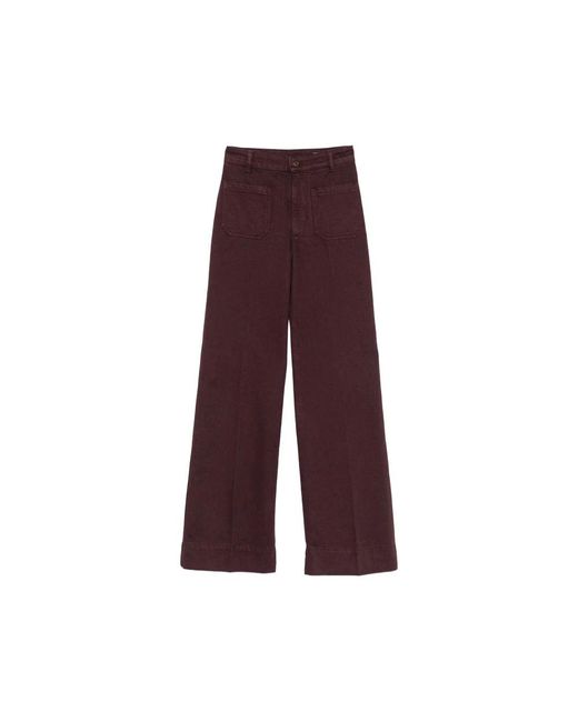 Victoria Beckham Purple Wide Jeans