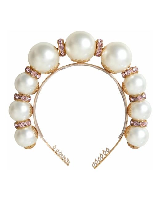 Bianco diadema con cristalli di Dolce & Gabbana in Metallic