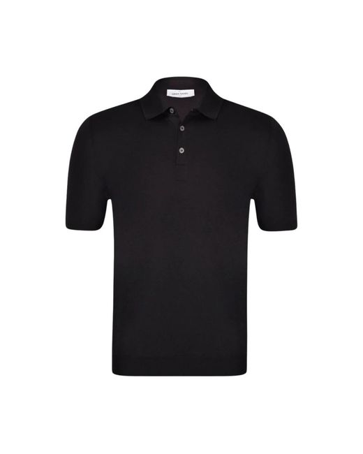 Gran Sasso Black Polo Shirts for men
