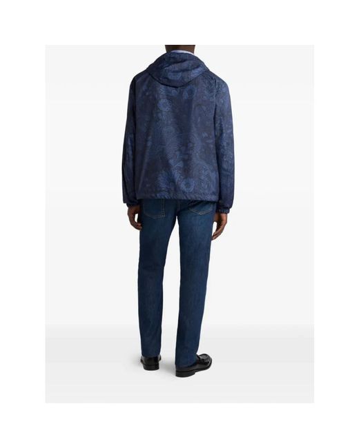 Etro Hooded Jacket in het Blue voor heren