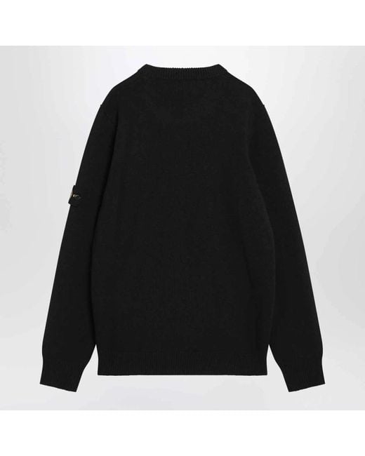Stone Island Black Round-Neck Knitwear for men
