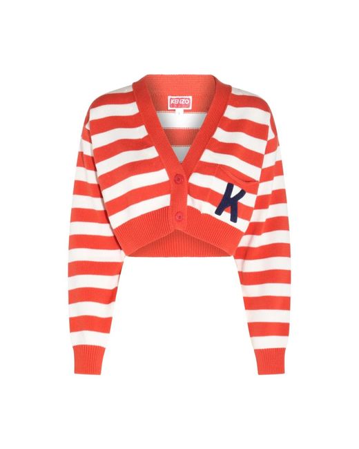 KENZO Red Rote weiße strickpullover