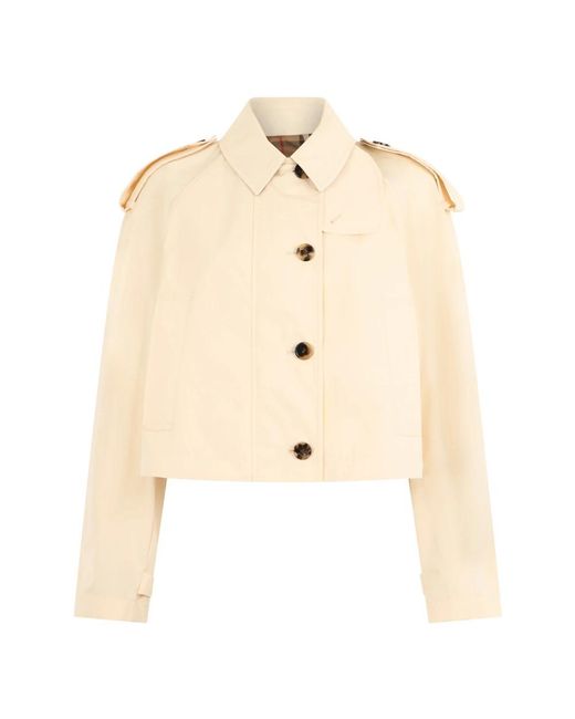 Burberry Cropped Jas in het Natural