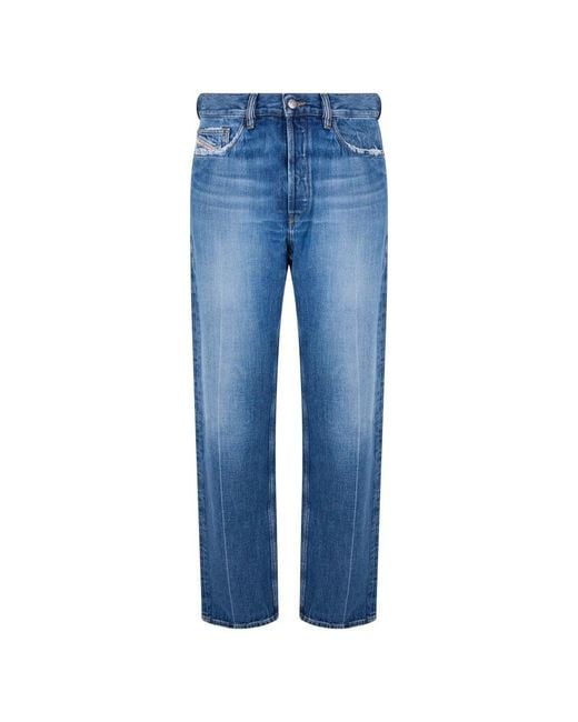DIESEL Blue Straight Jeans for men